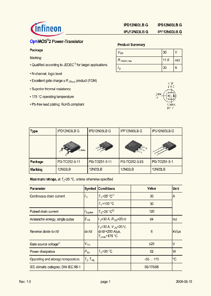 IPD12N03LBG_657138.PDF Datasheet