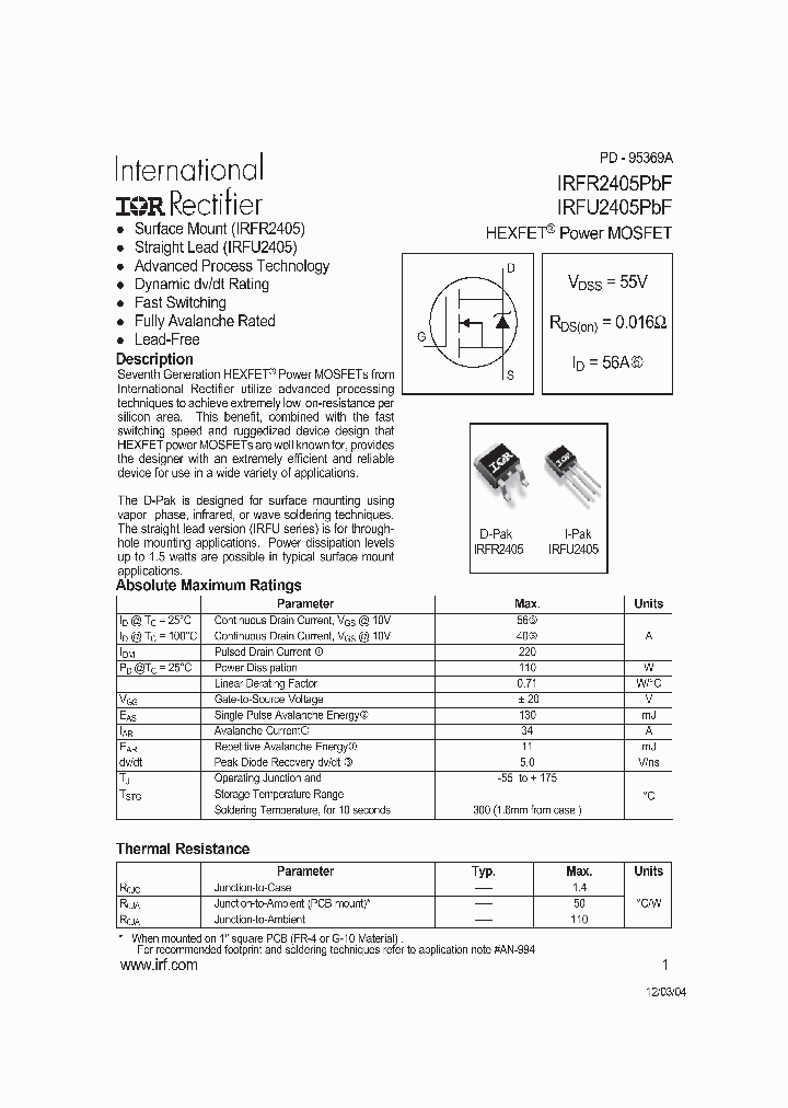 IRFR2405PBF_922411.PDF Datasheet