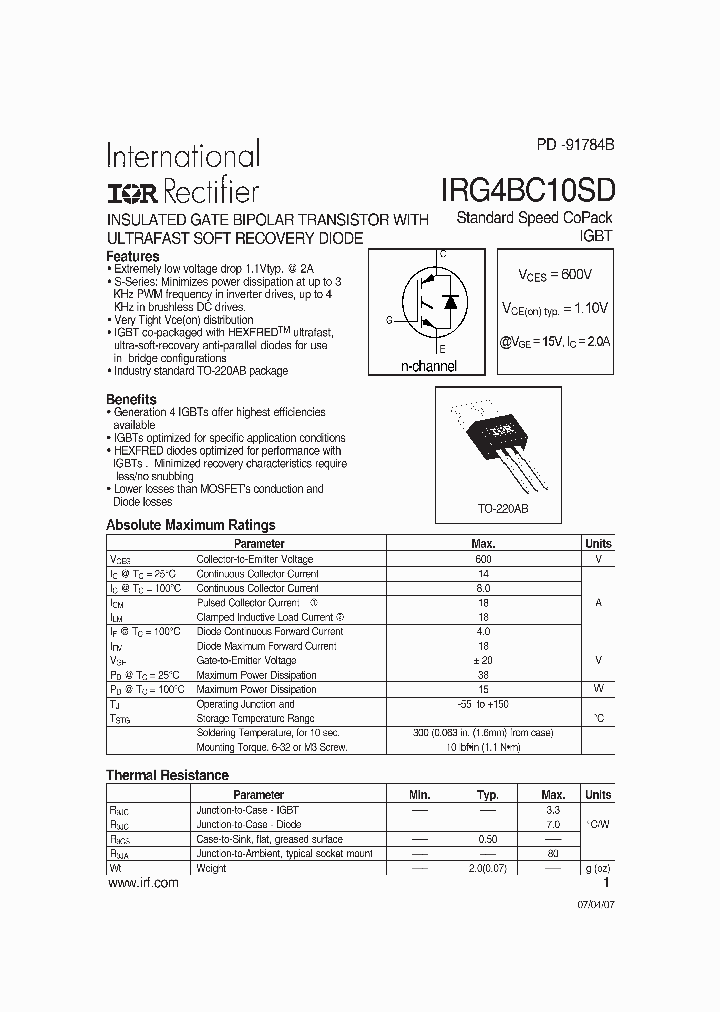 IRG4BC10SD_934711.PDF Datasheet