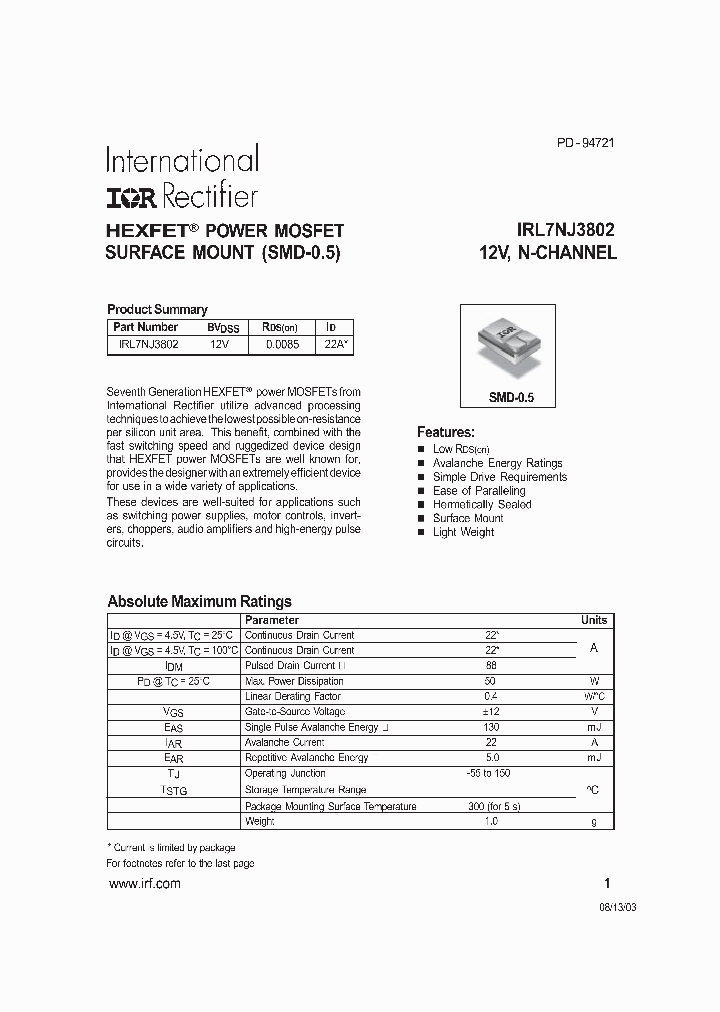 IRL7NJ3802_664402.PDF Datasheet