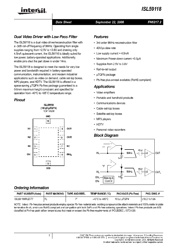 ISL59118IRUZ-T7_711109.PDF Datasheet