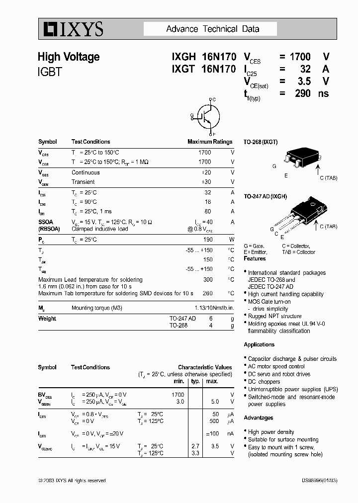 IXGT16N170_626561.PDF Datasheet