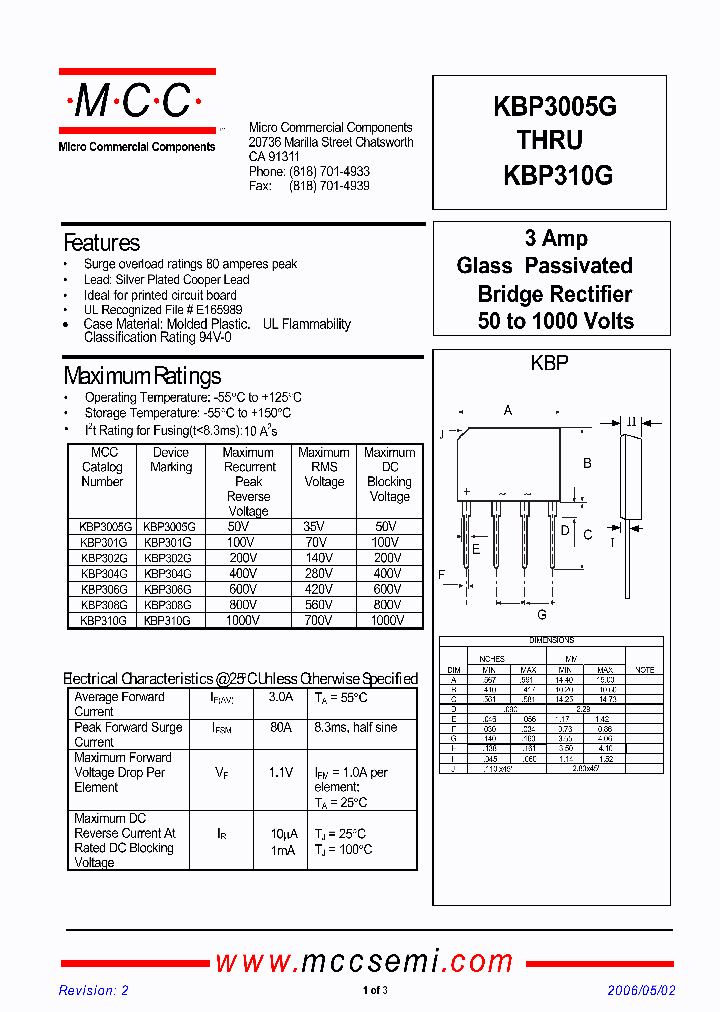 KBP3005G_874157.PDF Datasheet
