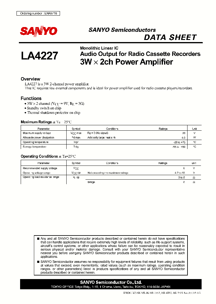 LA4227_753955.PDF Datasheet Download --- IC-ON-LINE