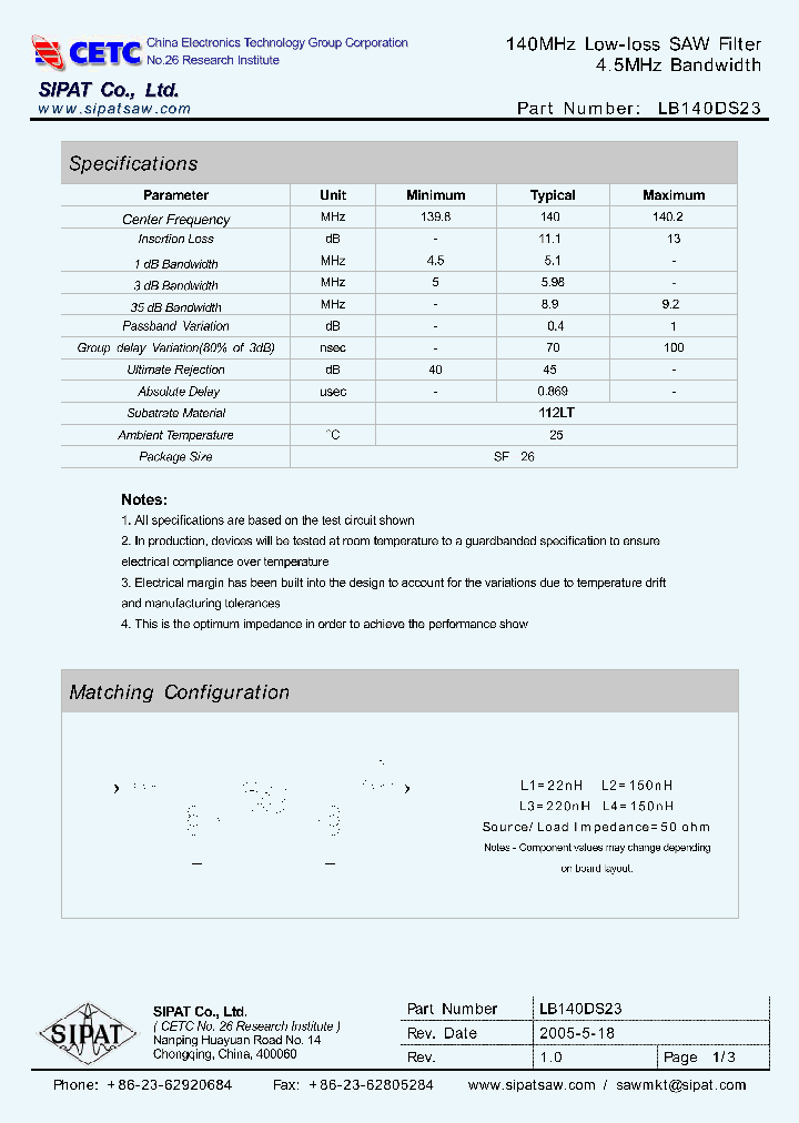 LB140DS23_669520.PDF Datasheet
