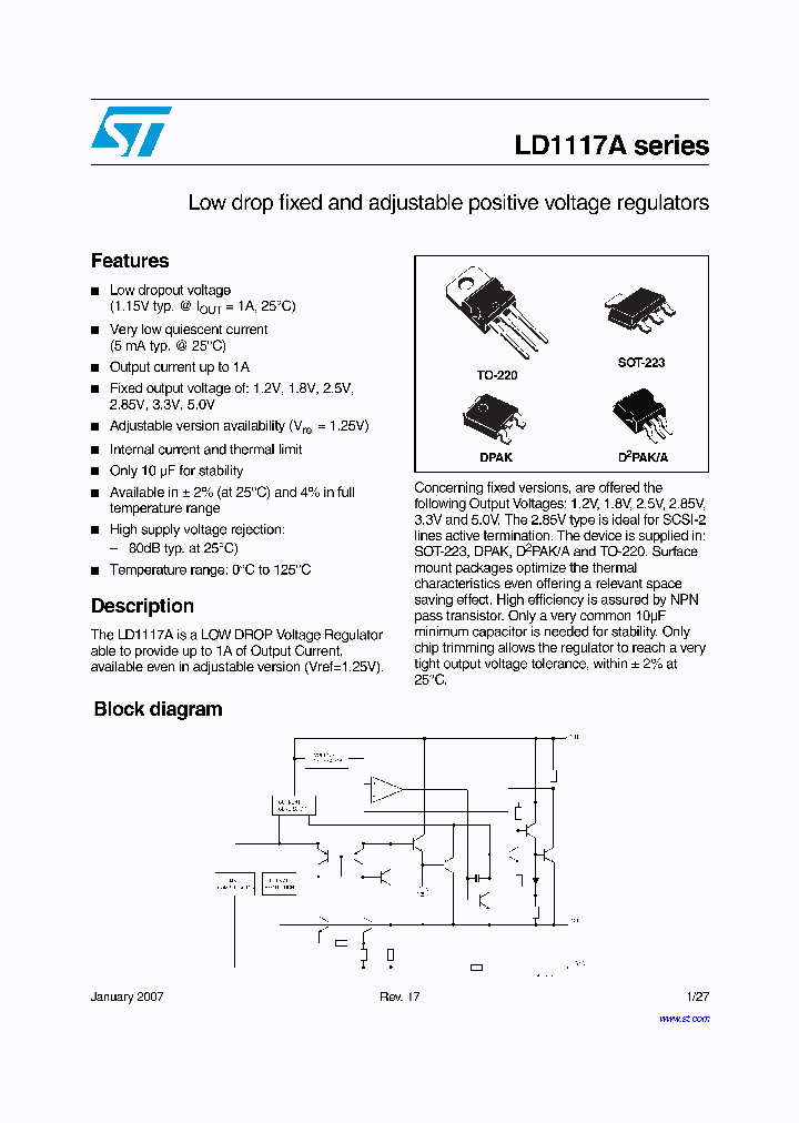 LD1117AS12TR_720601.PDF Datasheet Download --- IC-ON-LINE