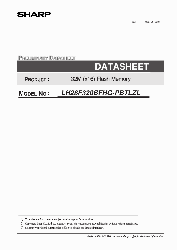 LH28F320BFHG-PBTLZL_880463.PDF Datasheet