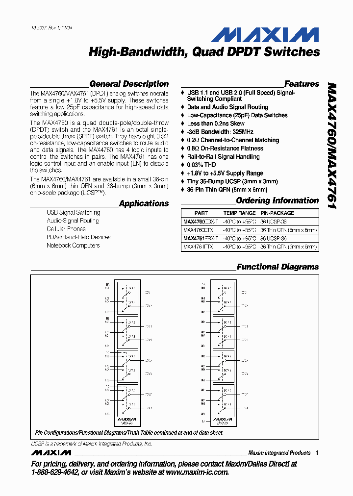 MAX4760-MAX4761_813581.PDF Datasheet Download --- IC-ON-LINE