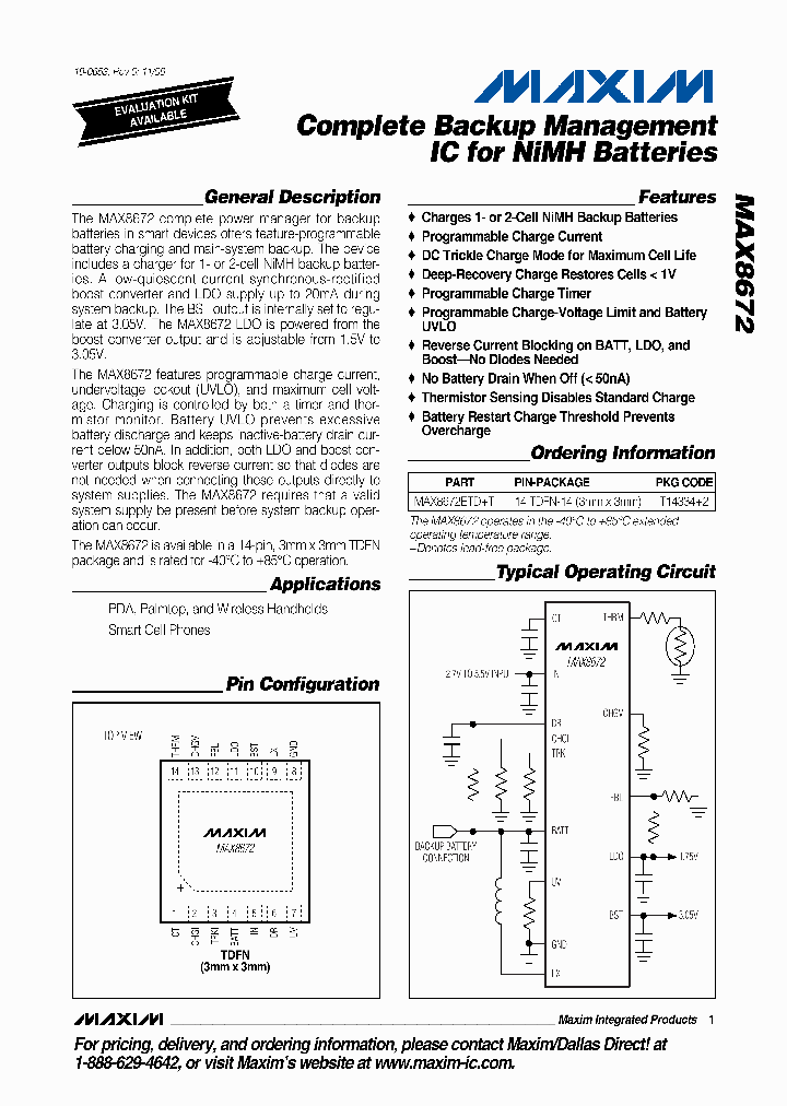 MAX8672ETDT_665563.PDF Datasheet