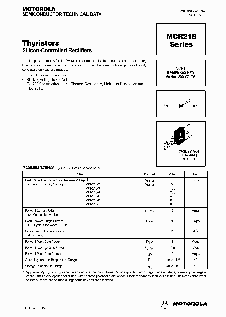 MCR218_764377.PDF Datasheet