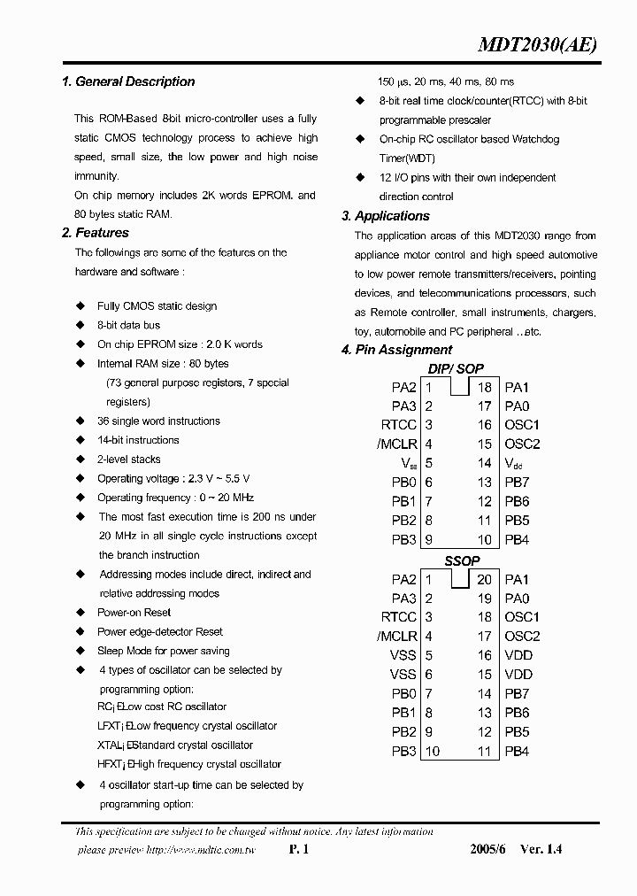 MDT2030_722443.PDF Datasheet