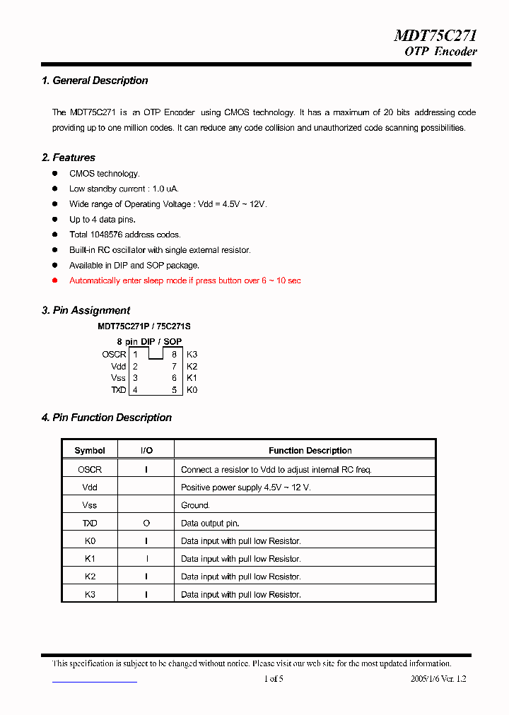 MDT75C271_732060.PDF Datasheet