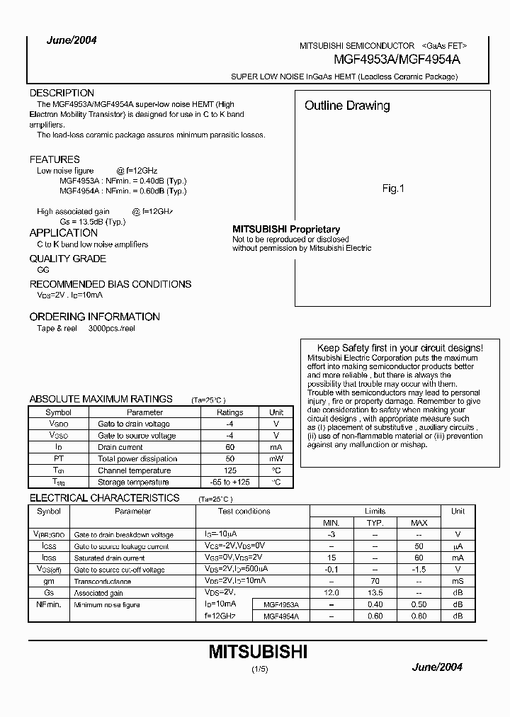 MGF4954A_627462.PDF Datasheet Download --- IC-ON-LINE