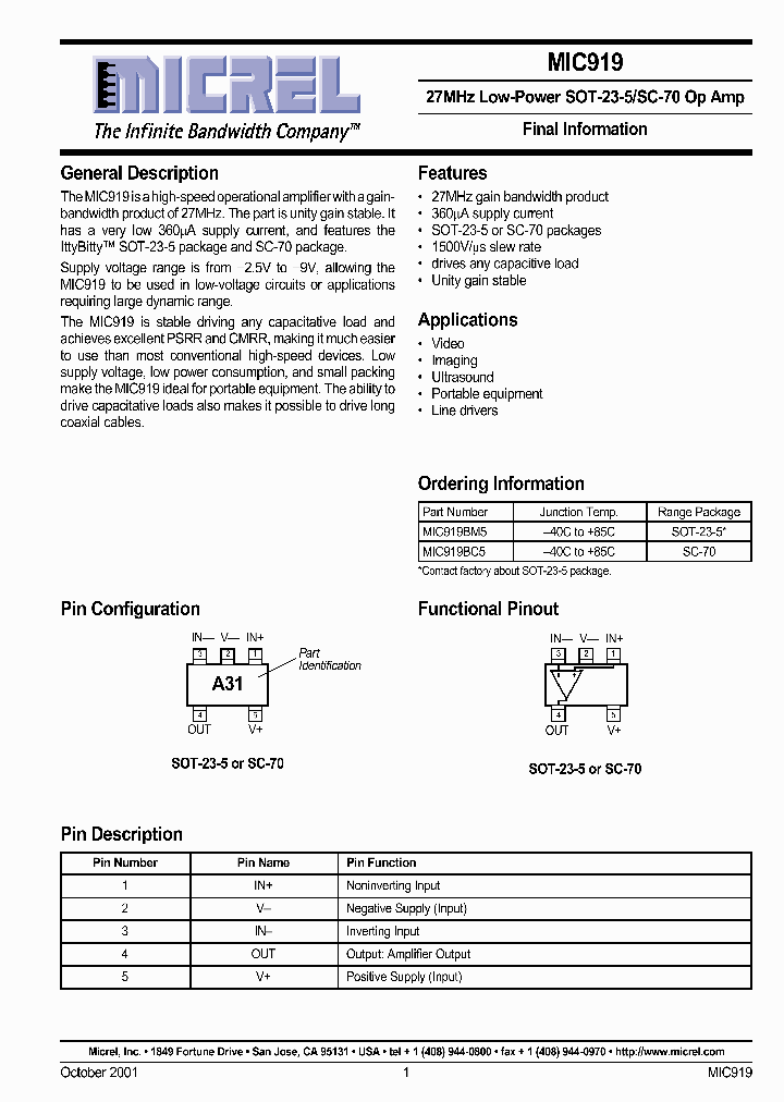 MIC919BM5_622088.PDF Datasheet