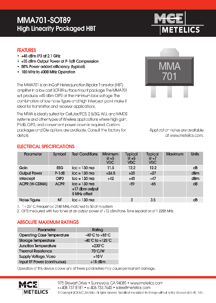 MMA701-SOT89_635977.PDF Datasheet