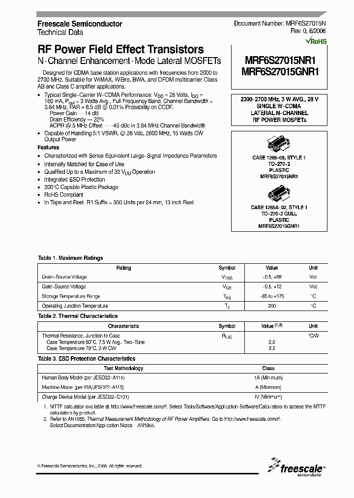 MRF6S27015GNR1_719921.PDF Datasheet