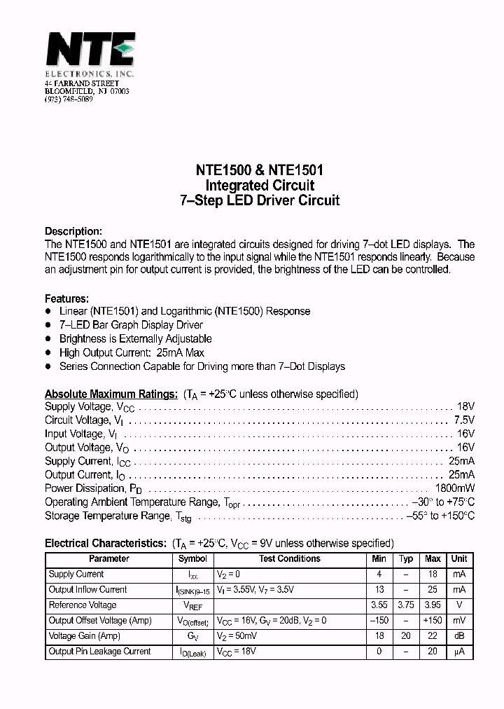 NTE1501_805328.PDF Datasheet