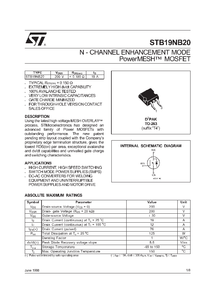 STB19NB20_1016640.PDF Datasheet