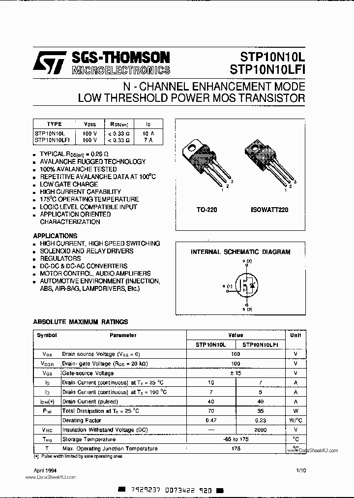 STP10N10LFI_959323.PDF Datasheet