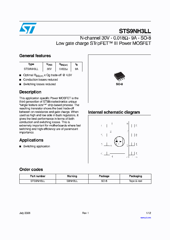 STS9NH3LL_1014564.PDF Datasheet