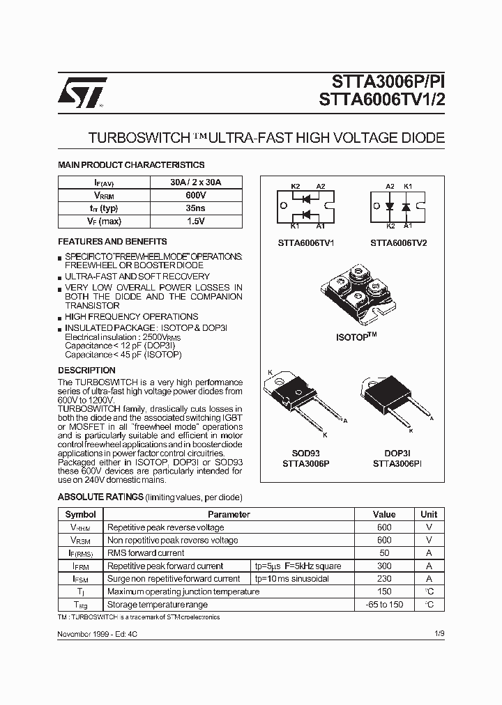 STTA6006PI_1020539.PDF Datasheet