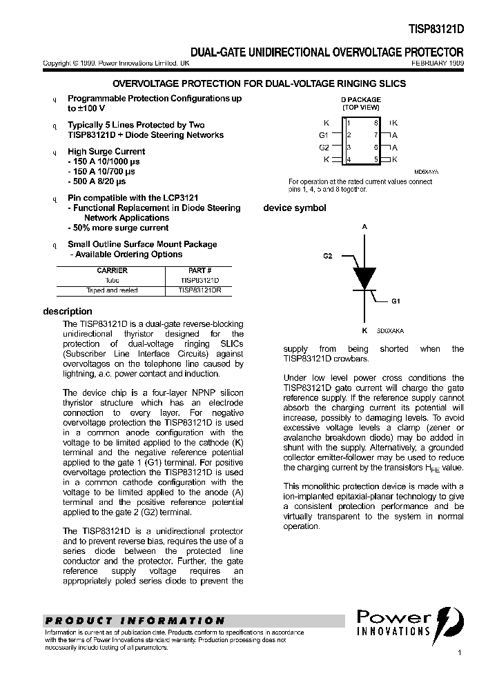 TISP83121DR_821349.PDF Datasheet