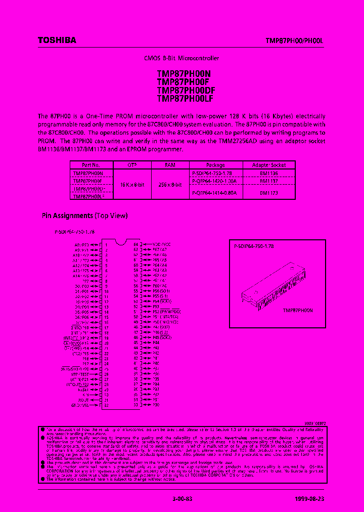 TMP87PH00_884100.PDF Datasheet
