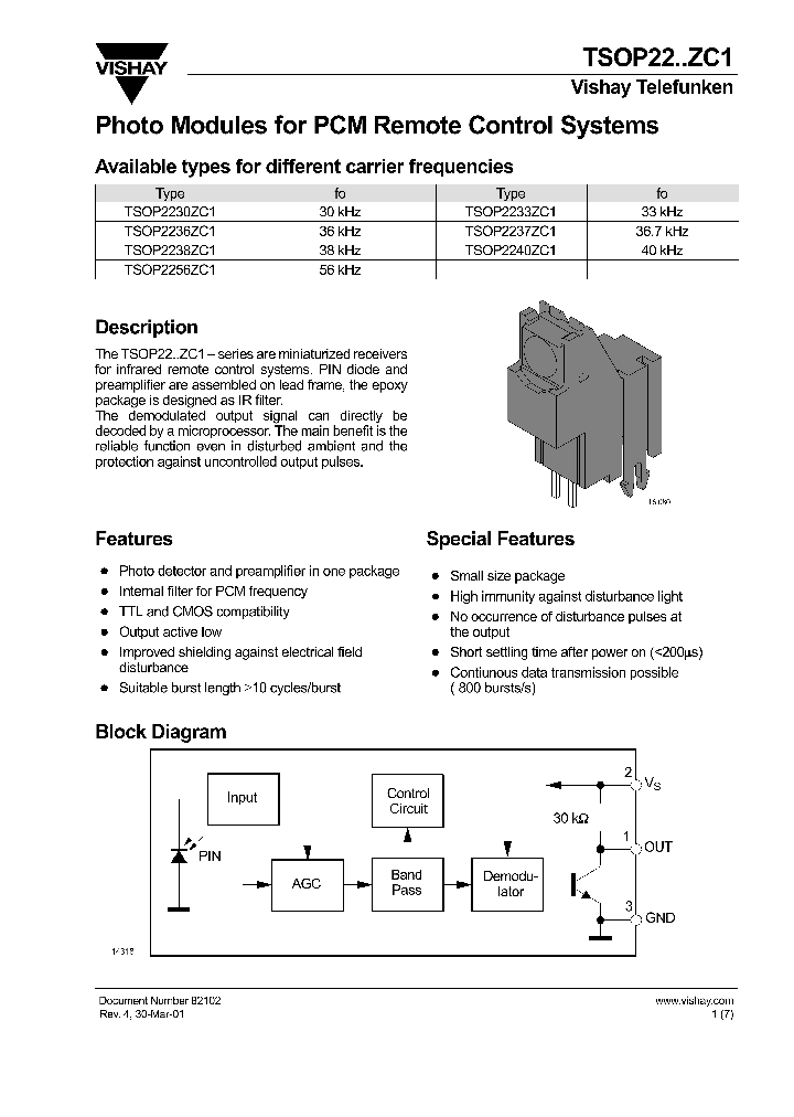 TSOP2238ZC1_926550.PDF Datasheet