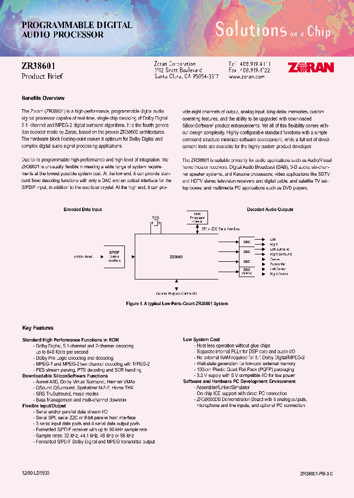 ZR38601_1021745.PDF Datasheet Download --- IC-ON-LINE
