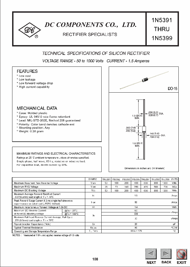 1N5399_1192021.PDF Datasheet Download --- IC-ON-LINE