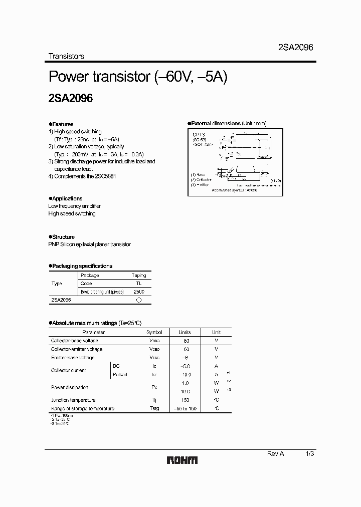 2SA2096_1194910.PDF Datasheet