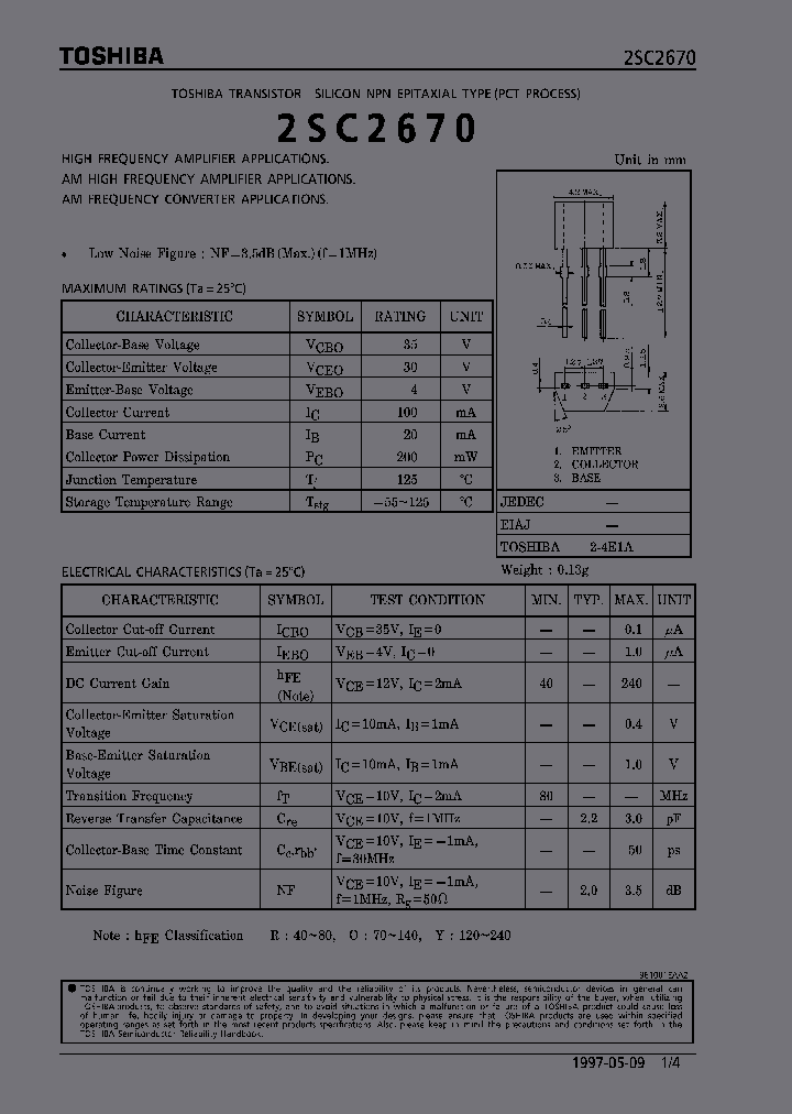 2SC2670_1044988.PDF Datasheet Download --- IC-ON-LINE