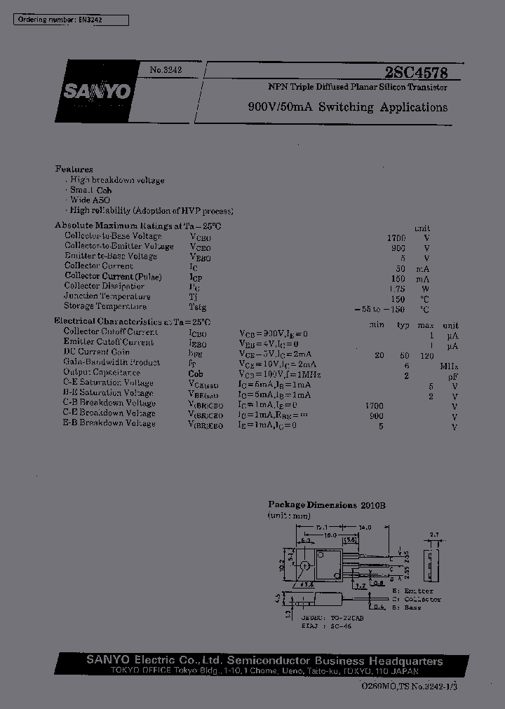 2SC4578_1181406.PDF Datasheet Download --- IC-ON-LINE