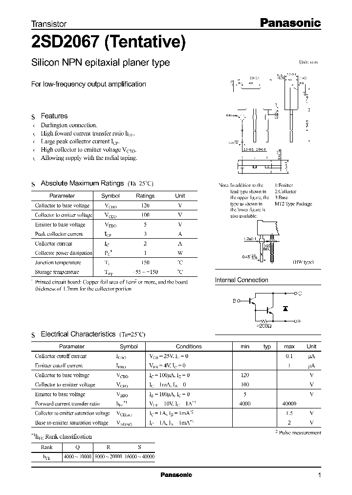 2SD2067_1140214.PDF Datasheet Download --- IC-ON-LINE