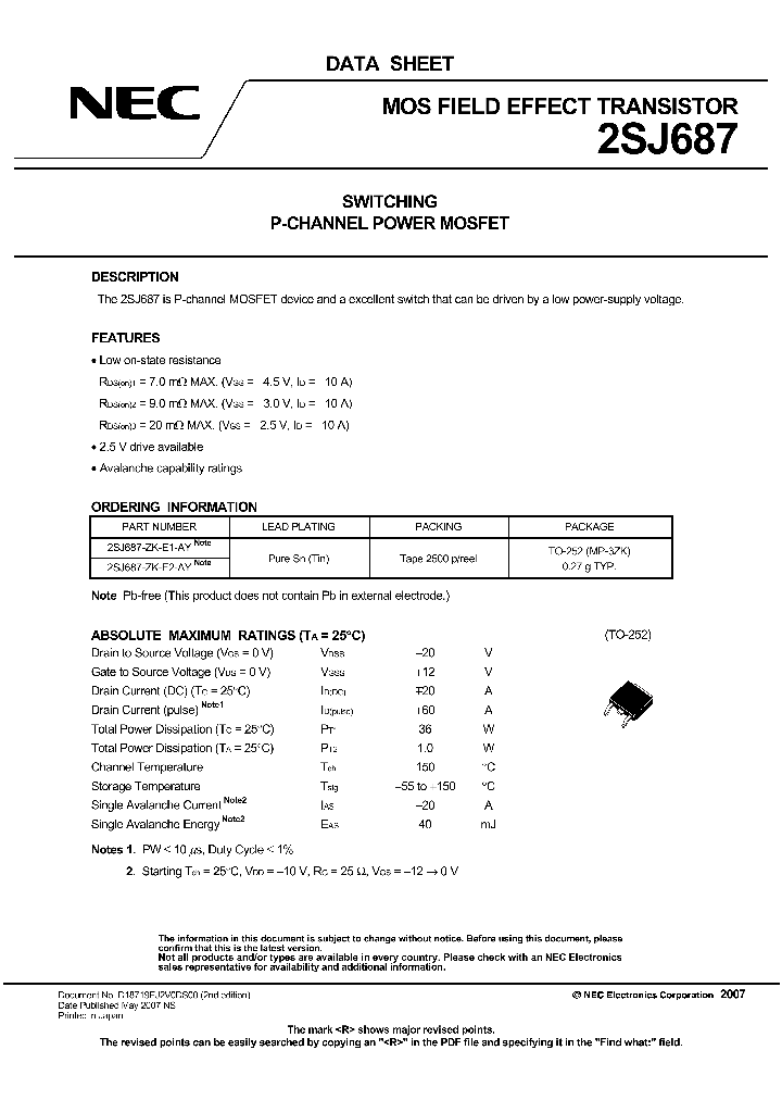 2SJ687_1160493.PDF Datasheet