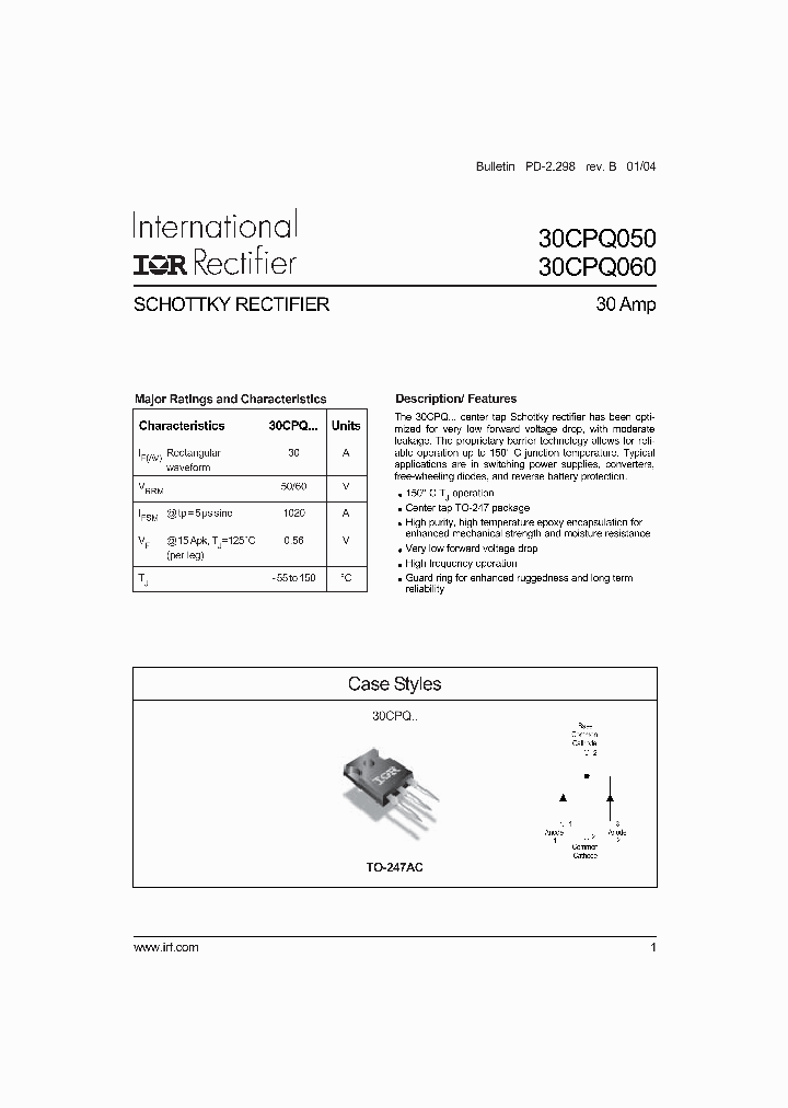 30CPQ060_1199001.PDF Datasheet Download --- IC-ON-LINE