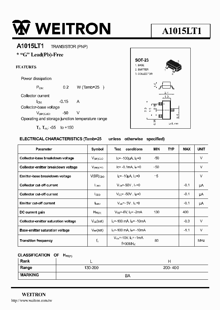 A1015LT1_1088457.PDF Datasheet