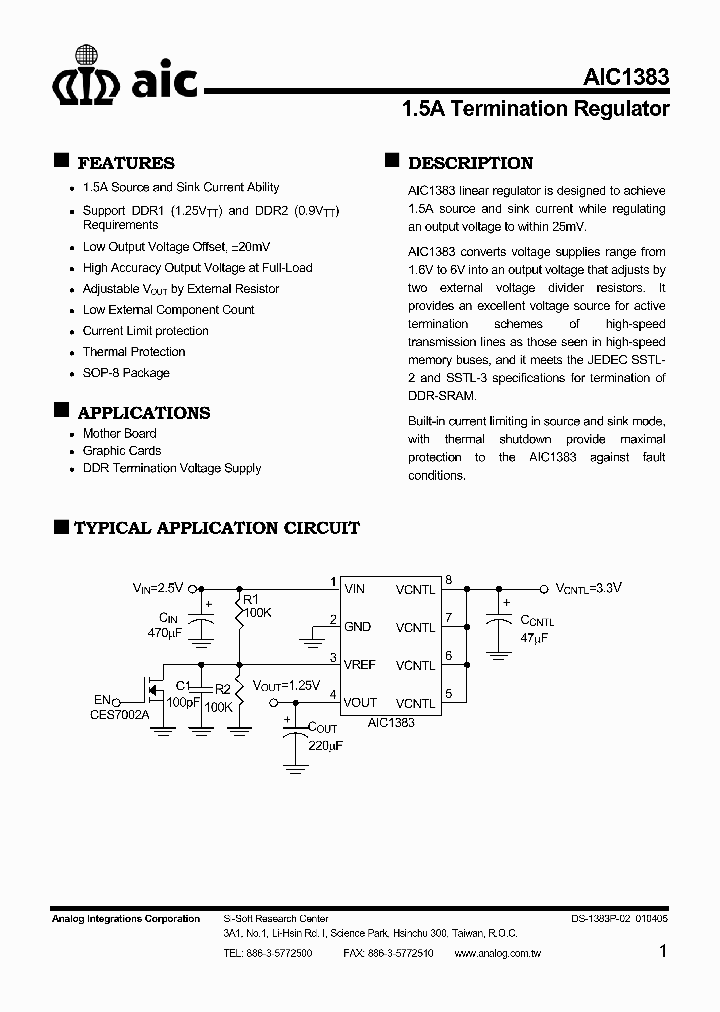 AIC1383PSTR_1208360.PDF Datasheet