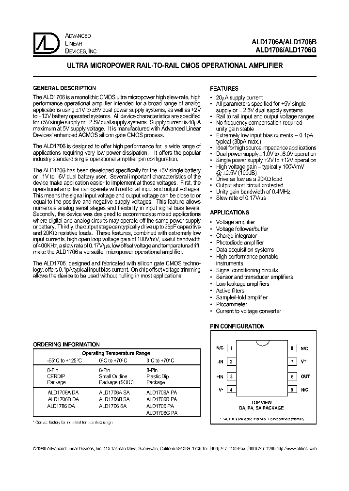 ALD1706Z_1208745.PDF Datasheet