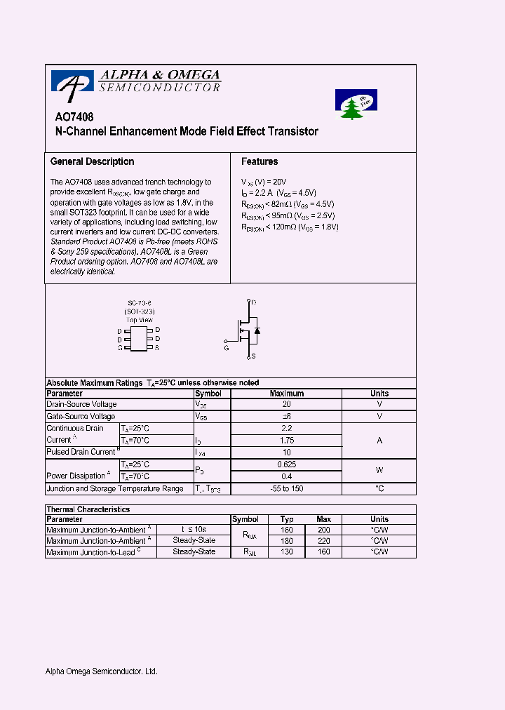 AO7408_1142264.PDF Datasheet Download --- IC-ON-LINE
