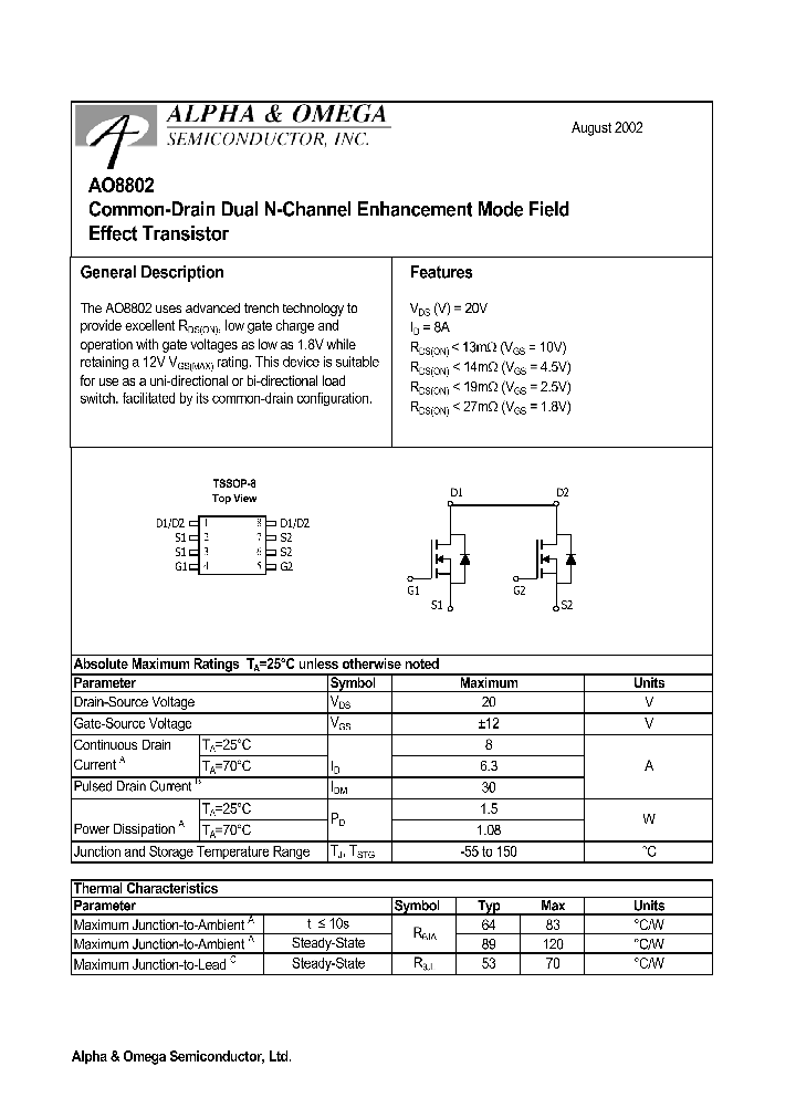 AO8802_1139422.PDF Datasheet