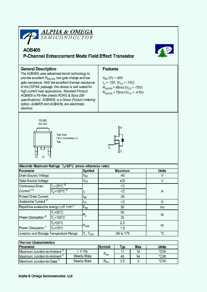 AOB405L_1210241.PDF Datasheet