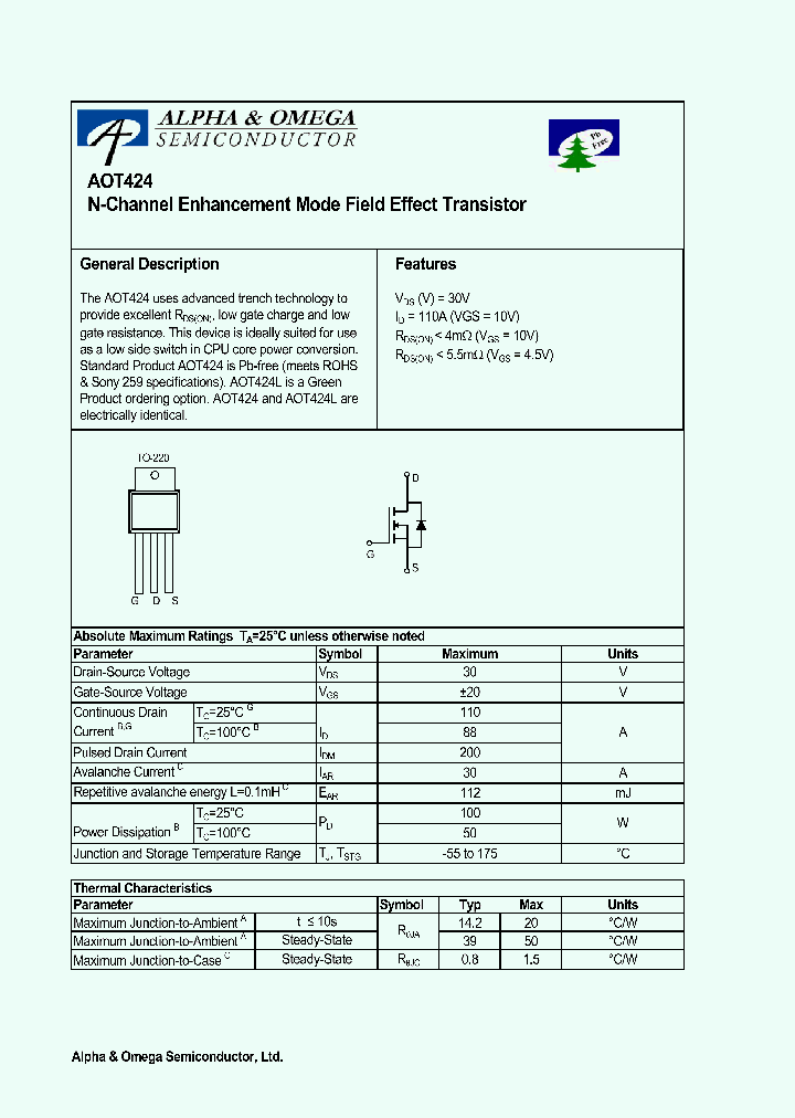 AOT424L_1210300.PDF Datasheet