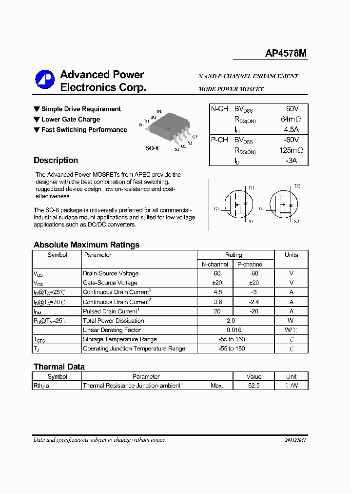 AP4578M_1168650.PDF Datasheet