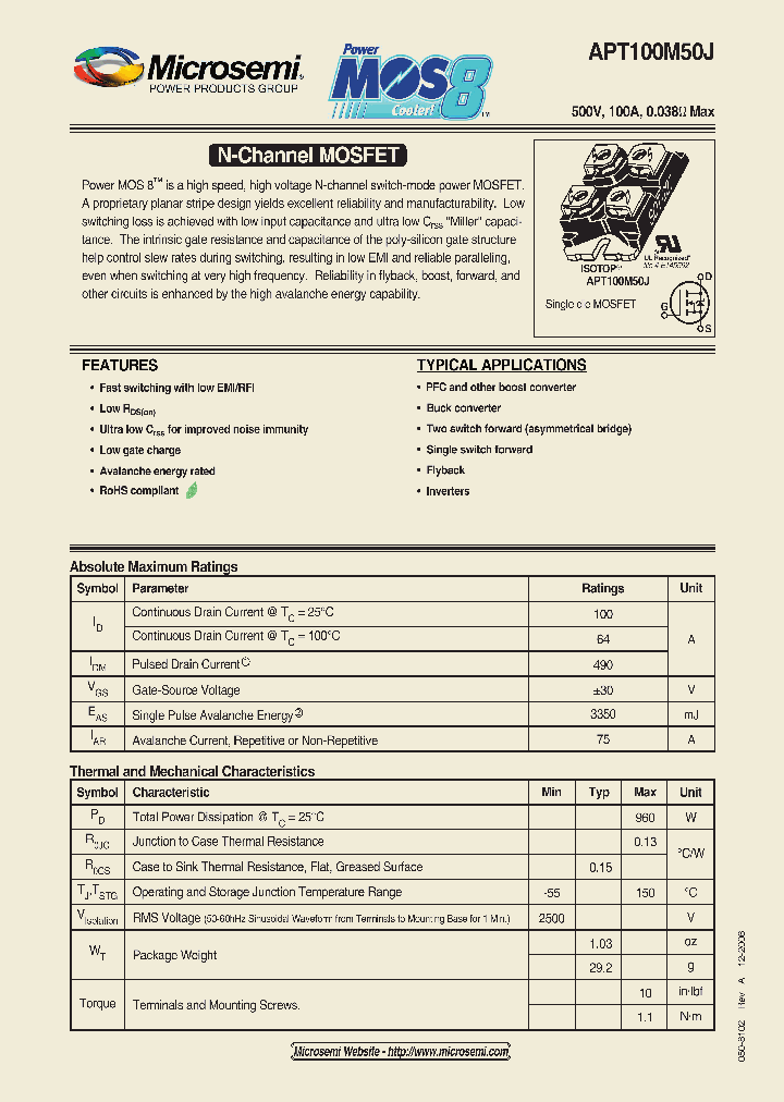 APT100M50J_1211294.PDF Datasheet