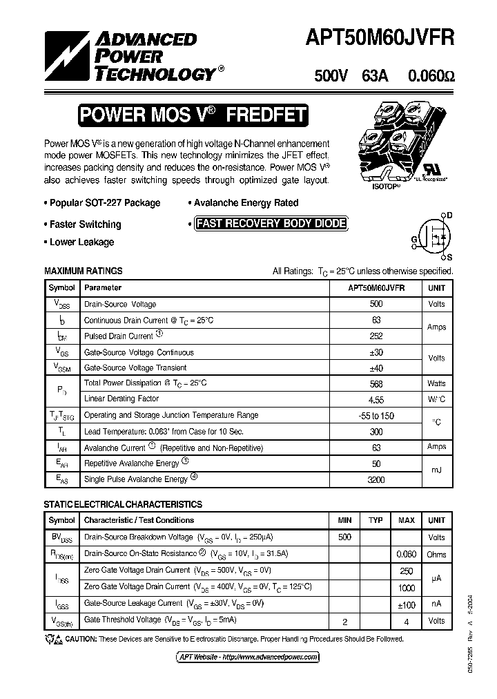 APT50M60JVFR_1169167.PDF Datasheet