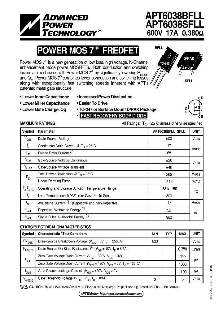 APT6038SFLL_1211857.PDF Datasheet