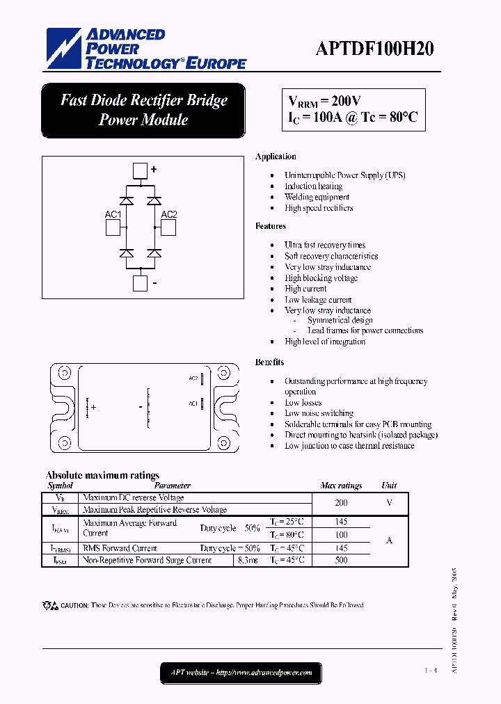 APTDF100H20_1212095.PDF Datasheet