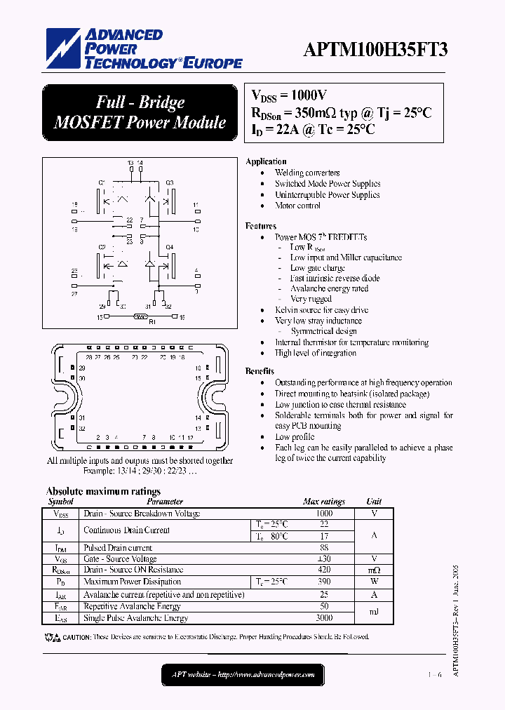 APTM100H35FT3_1167459.PDF Datasheet