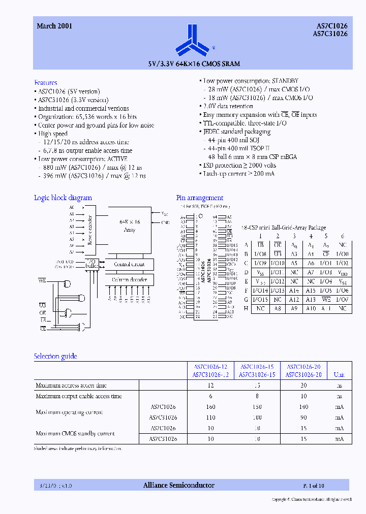 AS7C31026-20TI_1213206.PDF Datasheet